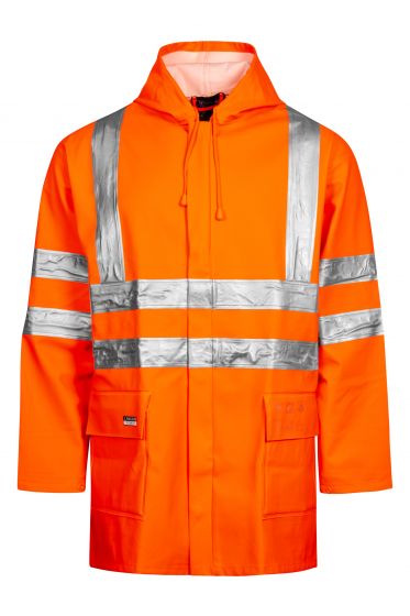 High Viz Arc Flash Orange Waterproof Jacket 21.1cal/cm2