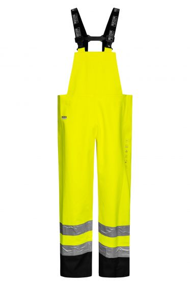 High Viz Arc Flash Yellow and Navy Waterproof Salopettes 21.1cal/cm2