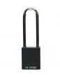 Aluminium bodied safety padlock with steel shackle-black-Keyed Alike