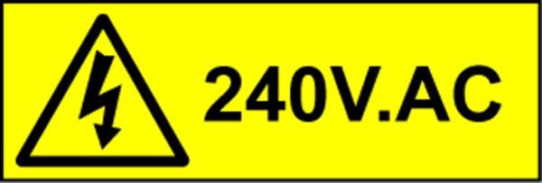 Electrical Safety Labels - 240V AC