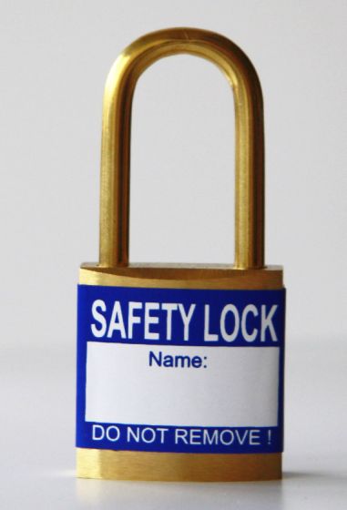 Blue padlock labels