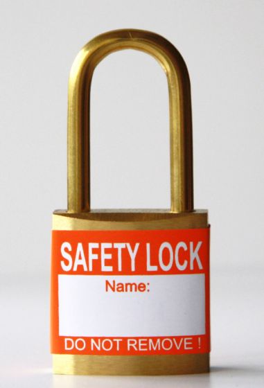 Orange padlock labels