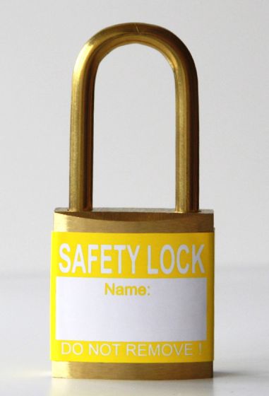 Yellow padlock label