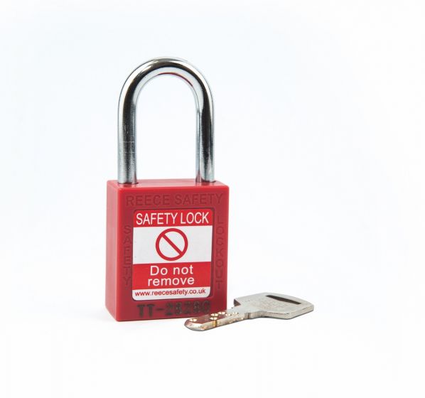  RED Steel Shackle safety padlock keyed differently