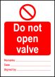  Size A7 Do not open valve 