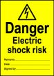 Size A7 Danger Electric shock risk 