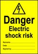  Size A6 Danger Electric shock risk 