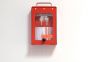 Steel Wall mounted or Portable Group Lockout Box - 4 hook. Colour Red. 