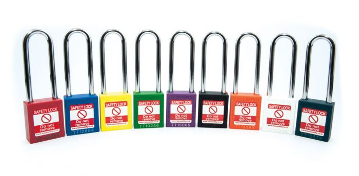 Nylon body Safety Padlock - 75mm clearance Steel Shackle