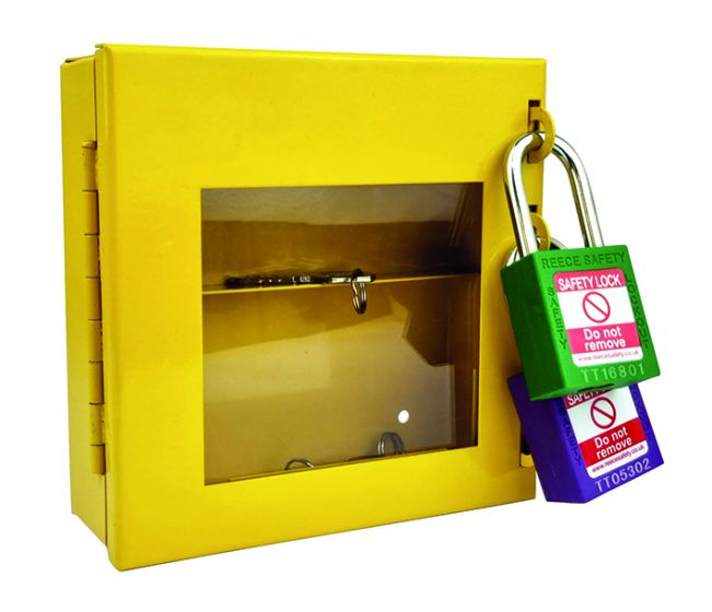 Compact group lockout box in Yellow