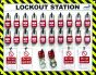 20 Lock Lockout Station With Padlocks, Tags & Hasps