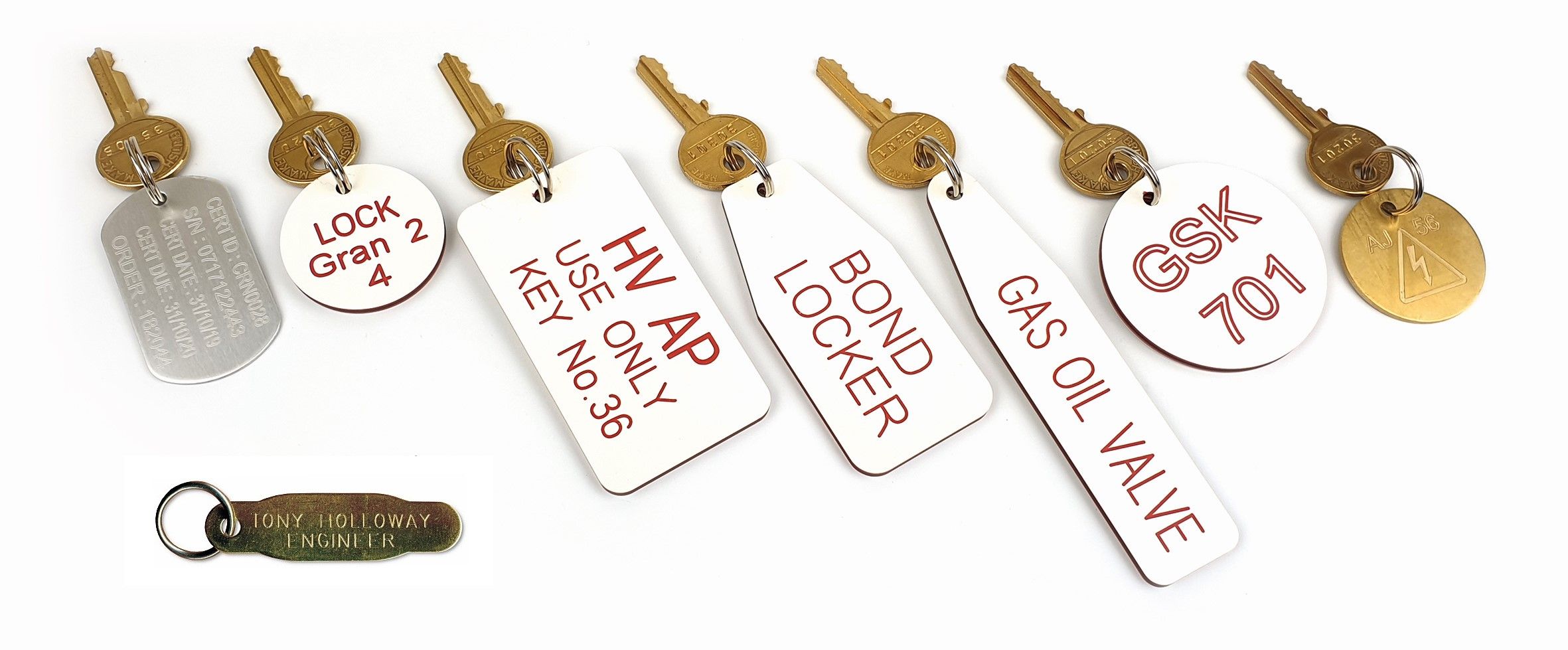 Engraved key tags outlet