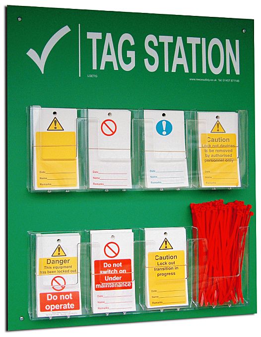 Tag Station with contents 600x500mm (includes Tags/ties/pen) Reece Safety
