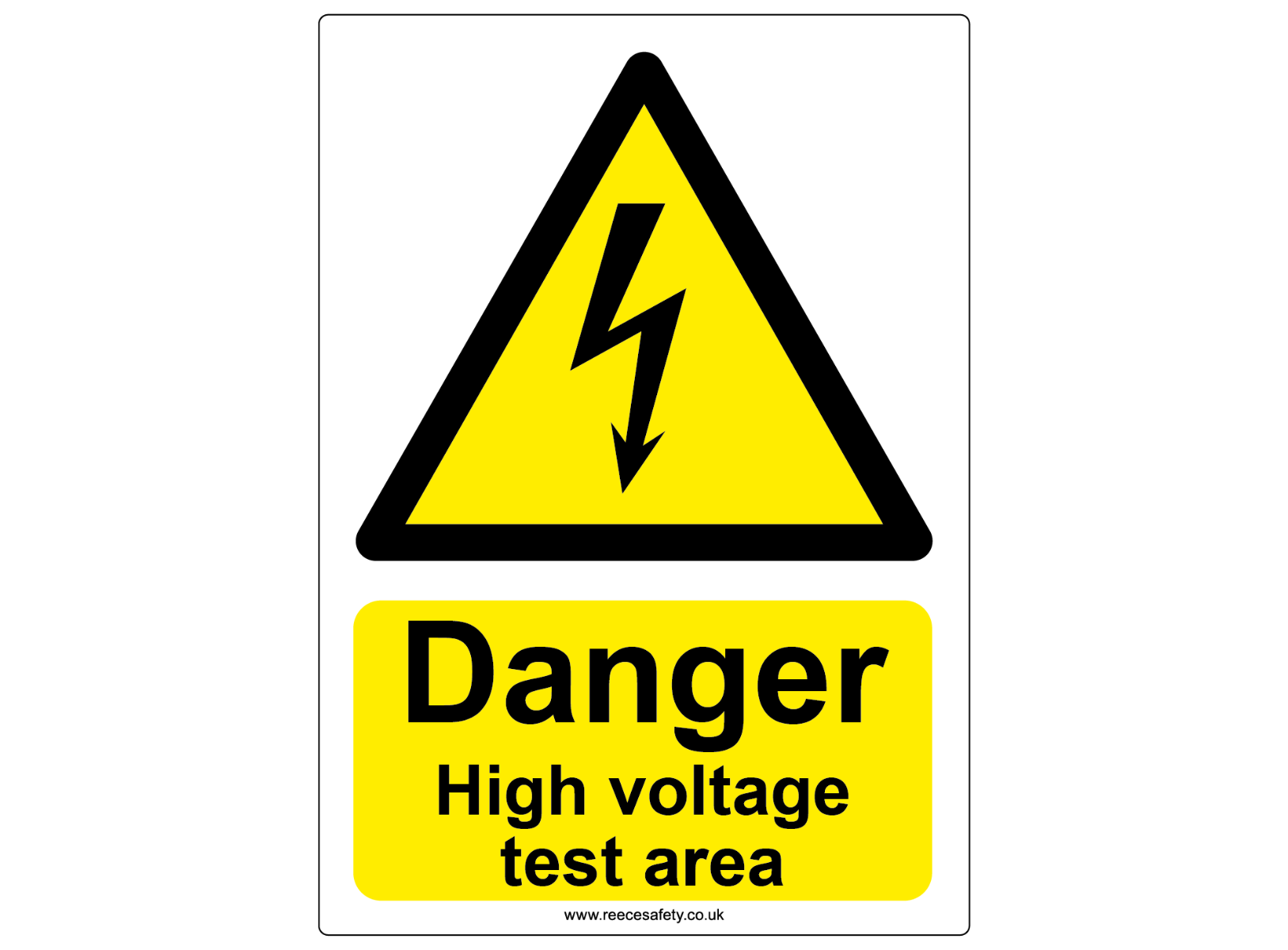 "Danger, High voltage test area" Safety Sign Reece Safety