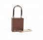 Aluminium bodied safety padlock with steel shackle-brown-Keyed Alike