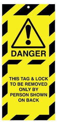 Lockout Safety Tags Pk10 110x50mm Danger This Tag & Lock