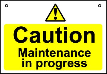 'Caution Maintenance in Progress' - Hanging Lockout Sign