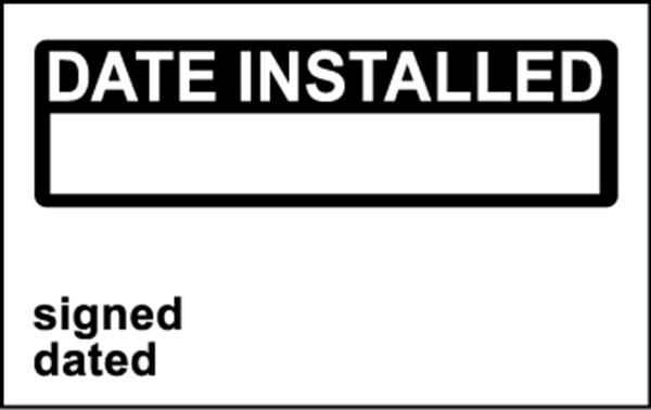  Elec Inspec Labels 25x40mm S/A vinyl Roll 250 Date Installed 