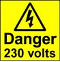 Electrical Safety Labels - 230 Volts