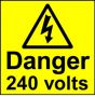 Electrical Safety Labels - 240 Volts