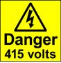 Electrical Safety Labels - 415 Volts