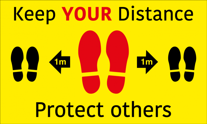 Keep your distance -protect yourselves 300 x 500mm