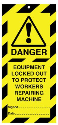 Lockout Safety Tags Pk 10 110 x 50mm Equip Locked Out