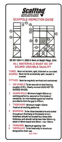 Scafftag for Scaffold Tagging - Pocket guide / pack of 5 