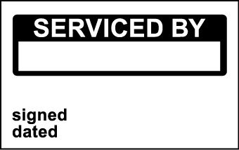  Elec Inspec Labels 40x75mm S/A Roll 250 Serviced By 